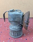 Vintage Brass Carbide Coal Miner   s Cap Helmet Lamp Light Lantern
