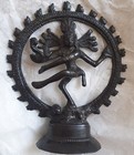 Small 19th Century Indian Antique Nataraja Shiva Dancing Cast Bronze Figure Vgc
