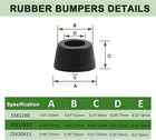 50 Pcs Round Rubber Feet Bumpers Non Slip Cutting Board Feet With Screws