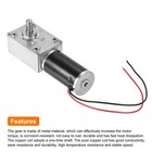 Dc 12v 200rpm Worm Geared Motor 8mm D Shaft Reduction Electric Motor With Wire