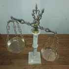 Htf Jim Tirrenia Brass   Onyx Balance Law Scale Of Justice 23 5    Made In Italy