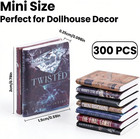 300pcs Mini Books Miniatures Dollhouse Books For Anxiety Bookshelf Tiny Plastic