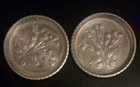 Vintage Everlast Hand Forged Hammered Aluminum Coasters Set Of 6 Floral Design