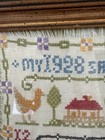 1928 Antique Cross Stitch Needlework Sampler Home Sweet Home Alice
