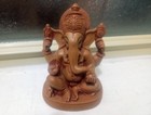 Hindu God Ganesha  murthi  Terra Cotta Color Statue 