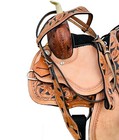 Kids youth adult Western Horse Barrel Saddle Leather Tack Set 8  To 18  Black