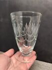  5  Vtg Clear Etched Footed Glasses 5  Tall 