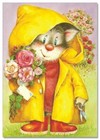 Happy Birthday  Funny Pets Animals Cat Kitty Art Lisi New Modern Postcard