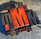 Mmmmm Mixed Set Of Letterpress Wood Printing Blocks Type Woodtype Stamp Printer