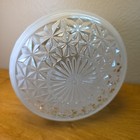 Vintage Art Deco Milk Glass Ceiling Light Shade Clear Faceted Starburst Bottom