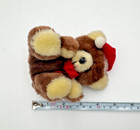 Rare Vtg Russ Berrie Brown Teddy Bear Red Bow Stuffed Animal Christmas Hat 5   