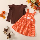 Girl s Toddler Girl Thanksgiving Outfit Set  brown- Orange  3-4 Years 