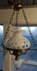 Vintage Fenton White Honeysuckle Coin Dot Hanging Ceiling Mount Lamp