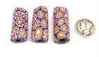 3 Rare Venetian Antique Multi Colored Millefiori African Glass Trade Beads- 414