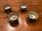 Nice 1884 Martin   Hall Co Sheffield Sterling Silver Salt Cellars   Spoons Set