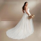 Plus Size Sweetheart Wedding Dress Detachable Puffy Sleeves Applique Bridal Gown