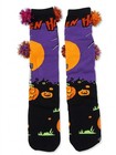 Unisex Kids Halloween Novelty Crew Socks 1 Pair One Size Ghost Spider Pom Pom