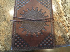 Medieval Circular Embossed Leather-bound Blank Journal Diary -notebook