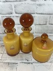 Trio Of Glass Vintage Perfume powder Bottles