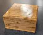 Pet Memorial Cremation Urn- Small Dog Or Cat - Solid Oak With Golden Oak Finish