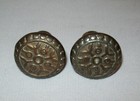Old Antique Vtg 19th C 1800s Small Size Pair Cast Iron Door Knobs Doorknobs Nice