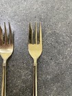 Set Of 5 Vintage Stainless Steal Gold Cocktain Forks