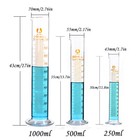 10 25 50 100 250 500 1000mlgraduated Glass Cylinder Test Jar Set For Lab Works