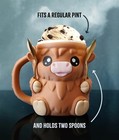 Ferdinand Highland Cow Ice Cream Pint Holder With Spoon Slots   Snack Drawer