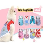 4 Pcks Pet Dog Clothes Puppy T Shirt Clothing For Small Dog Puppy Chihuahua Vest