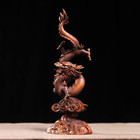 8  Chinese Dragon Statue Lucky Loong Sculpture Pretty Boxwood Carved Figurine
