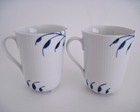 Set Of 2 Royal Copenhagen Blue Fluted Mega Mugs  497 No Box