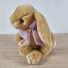 Animal Alley Bunny Rabbit Beanbag Plush Stuffed Toy Brown Tan Purple Bow 2000 9 