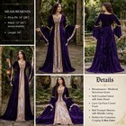 Renaissance Dress Medieval Gown Costume Purple Velvet Fair Sorceress Cosplay S