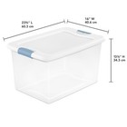 Sterilite 64 Qt Clear Plastic Stackable Storage Bin W  White Latch Lid   6 Pack 