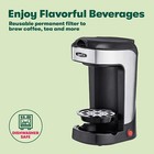 Bella One Scoop Single Serve Coffee Maker  Stainless Steel  Adjustable Drip Tray
