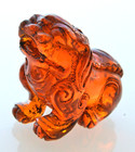    19c Japan Netsuke Statue Sculpture Figures Baltic Amber Sagemono Asian Oni Lion