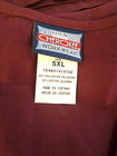 New Cherokee Workwear Scrubs 5xl Snap Front V Neck Top Maroon Traditional Tags