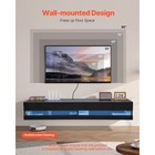 Uimoso Floating Tv Stand 71  Entertainment Center Power Outlet   Led Light Black
