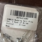 2 Pack Silver Faux Pearl   Crystal Rhinestone Bride Wedding Hair Pins Bridal