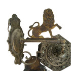 Antique Pair Brass Vishnu Sconce Fixture W  Lion Hangers 