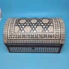 Vintage Egyptian Inlaid Abalone Mother Of Pearl Trinket Jewelry Box 10   read 