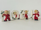 Vintage Noel Lipper   Mann Candle Holders Ceramic Christmas Elf Pixie W chain