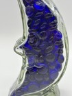 Vintage  Glass Crescent Moon Shaped Bottle Decanter 10 75    3d Lunar W  Filler