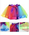 Toddler Kids Girls Rainbow Color Tutu Skirt Ballet Dress Girls 3 Layers