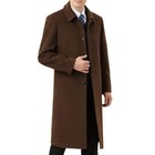 Woollen Trench Coat Men s Mid Length Thickened Loose Business Jacket Windbreaker