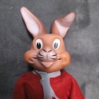 Vintage Wind-up Mechanical Rabbit Toy Plaid Pants Small Hole In Clothing