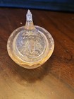 Vintage Peachy Pink Clear Glass Hen On Nest Open Salt Small 2 5 In With Lid
