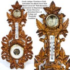 Antique Edwardian Black Forest Style 20  Wall Barometer  Thermometer  Hygrometer
