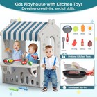 Bierum Kids Playhouse With Cute Kids Pretend Play Kitchen Toys Set  Outdoor P   