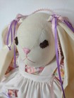 Vtg Bunny Rabbit Country Ragdoll Plush Stuffed Animal 20 Inches Signed 1992